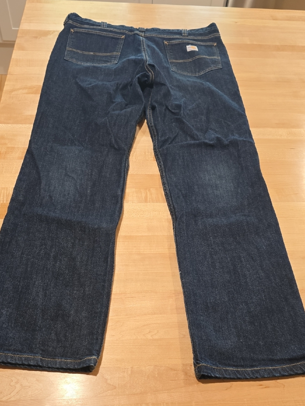 Carhartt FR Straight-Leg Men's Jeans in Dark Blue Denim 38x34